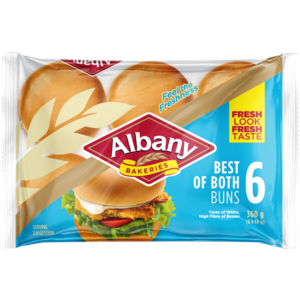 Albany Superior Best of Both White Buns 6 x 60g
