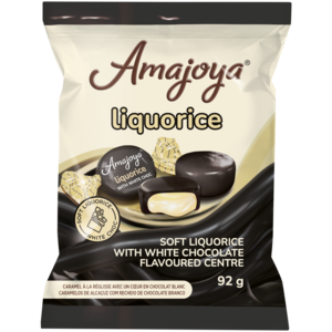 Amajoya Soft Liquorice with White Chocolate Flavoured Centre 92g