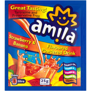 Amila Strawberry & Banana Flavoured Powdered Drink 25g