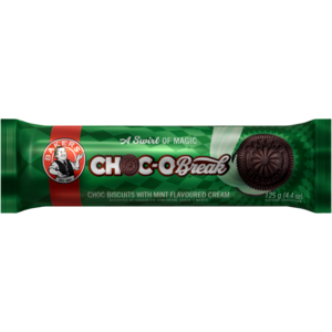 Bakers Choc O Break Mint Flavoured Choc Cream Biscuits 125g