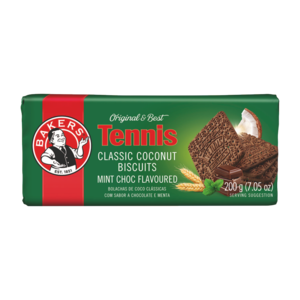 Bakers Tennis Mint Chocolate Flavoured Classic Coconut Biscuits 200g
