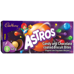 Cadbury Astros Candy and Chocolate Coated Biscuit Bites 40g
