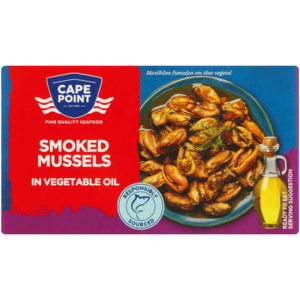 Cape Point Smoked Mussels in Vegetable Oil 85g