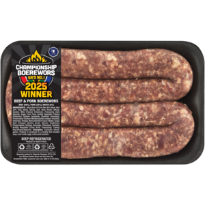 Championship Boerewors 2025 Beef & Pork Boerewors Per KG