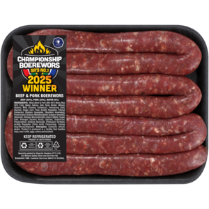 Championship Boerewors 2025 Beef & Pork Thin Boerewors Per KG