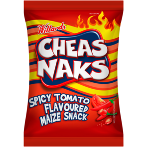 Cheas Naks Spicy Tomato Flavoured Maize Snack 135g