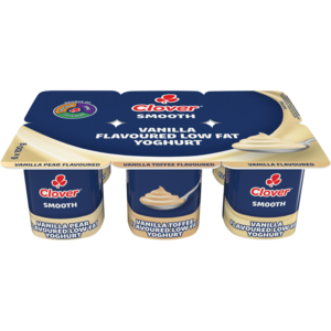 Clover Assorted Smooth Low Fat Yoghurt 6 x 100g