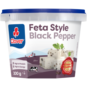 Clover Black Pepper Feta Style Cheese 200g
