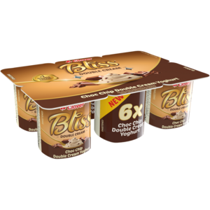 Clover Bliss Choc Chip Double Cream Yoghurt 6 x 100g