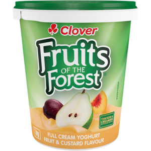 Clover Fruits of the Forest Fruit & Custard Flavoured Full Cream Yoghurt 1kg