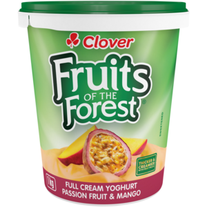 Clover Fruits of the Forest Passion Fruit & Mango Full Cream Yoghurt 1kg