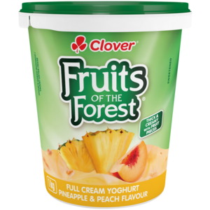 Clover Fruits of the Forest Pineapple & Peach Flavour Full Cream Yoghurt 1kg
