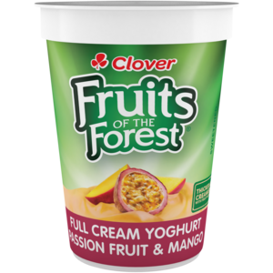 Clover Fruits of the Forest Passion Fruit & Mango Full Cream Yoghurt 150g