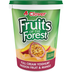 Clover Fruits of the Forest Passion Fruit & Mango Full Cream Yoghurt 500g