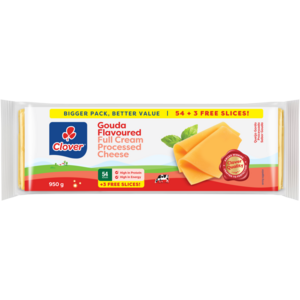 Clover Gouda Flavoured Sliced Full Cream Processed Cheese 57 Pack
