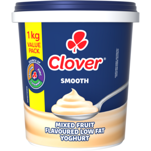 Clover Mixed Fruit Flavoured Low Fat Smooth Yoghurt 1kg
