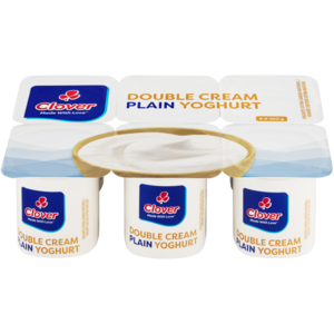 Clover Plain Double Cream Yoghurt 6 x 100g