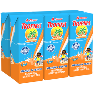 Clover Tropika Mango & Peach Flavoured Dairy Fruit Mix 6 x 200ml