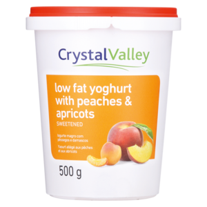 Crystal Valley Low Fat Yoghurt With Peaches & Apricot 500g