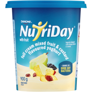 Danone NutriDay Mixed Fruit & Custard Flavoured Full Cream Yoghurt with Fruit 900g