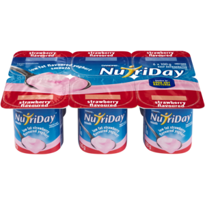 Danone NutriDay Strawberry Flavoured Low Fat Smooth Yoghurt 6 x 100g
