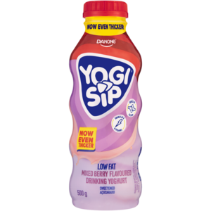 Danone Yogi Sip Mixed Berry Flavoured Low Fat Drinking Yoghurt 500g