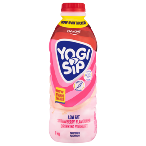Danone Yogi Sip Strawberry Flavoured Low Fat Drinking Yoghurt 1kg