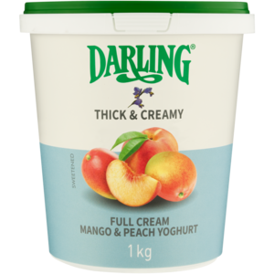 Darling Thick & Creamy Mango & Peach Full Cream Yoghurt 1kg