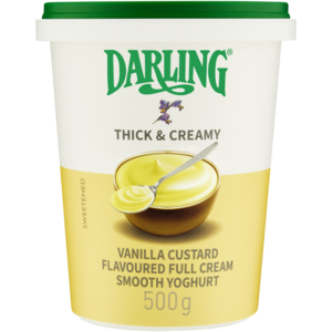 Darling Thick & Creamy Vanilla Custard Flavoured Full Cream Smooth Yoghurt 500g