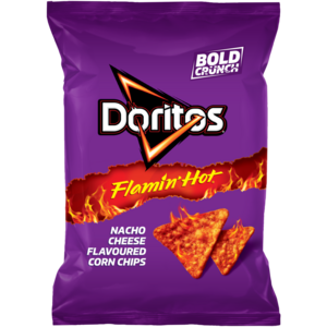 Doritos Flamin' Hot Nacho Cheese Flavoured Corn Chips 145g
