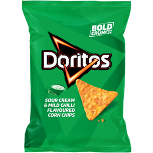 Doritos Sour Cream & Mild Chilli Flavoured Corn Chips 145g