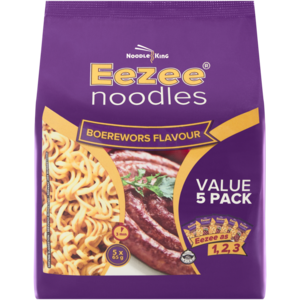 Eezee Noodles Boerewors Flavour Instant Noodles 5 x 65g