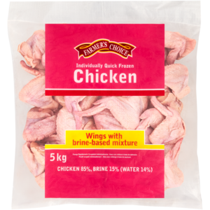 Farmer's Choice Frozen Chicken Wings in Brine 5kg