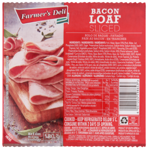 Farmer's Deli Sliced Bacon Loaf 180g