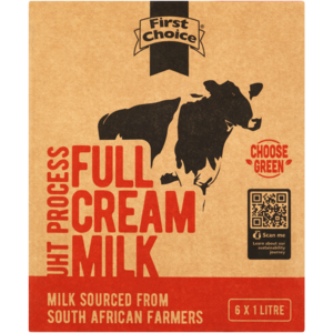 First Choice Full Cream Milk 6 x 1L