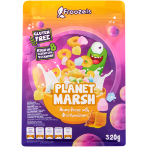 Froozels Planet Marsh Honey Hoops with Marshmallows 320g