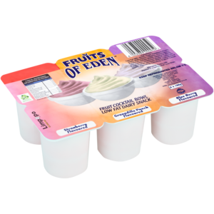Fruits of Eden Assorted Low Fat Dairy Fruit Cocktail Bowl 6 x 100g