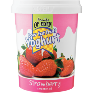Fruits of Eden Strawberry Flavoured Low Fat Yoghurt 500g