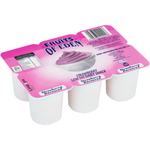 Fruits of Eden Strawberry Flavoured Low Fat Dairy Snack 6 x 100g