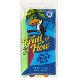 Fruti Flow Assorted Regular Dairy Blend Lollies 10 x 90ml