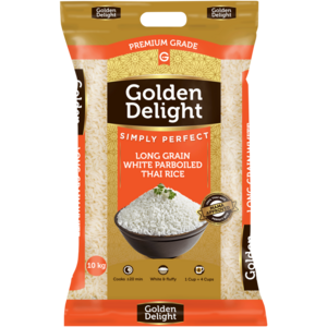 Golden Delight Long Grain White Parboiled Thai Rice 10kg