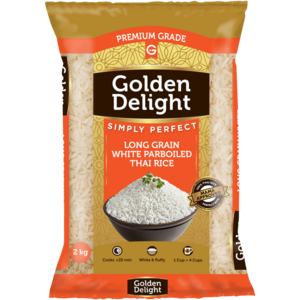 Golden Delight Long Grain White Parboiled Thai Rice 2kg