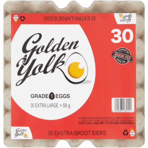 Golden Yolk Extra Large Eggs Tray 30 Pack