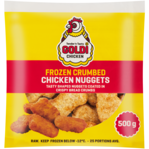Goldi Chicken Frozen Crumbed Chicken Nuggets 500g