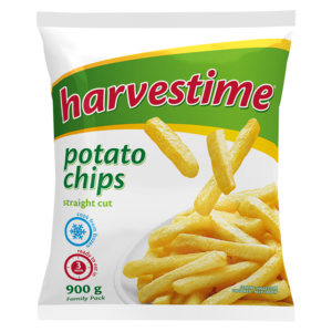 Harvestime Frozen Straight Cut Potato Chips 900g