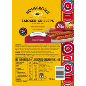 Homegrown Smoked Grillers 180g