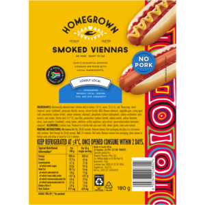 Homegrown Smoked Viennas 180g
