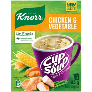 Knorr Cup-a-Soup Thick & Creamy Chicken & Vegetable Instant Soup 3 x 31g