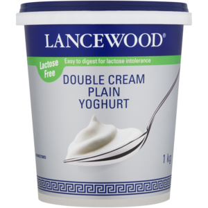 LANCEWOOD Lactose Free Double Cream Plain Yoghurt 1kg