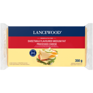 LANCEWOOD Sweetmilk Flavoured Medium Fat Processed Cheese Slices 20 Pack